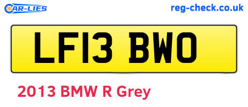 LF13BWO are the vehicle registration plates.
