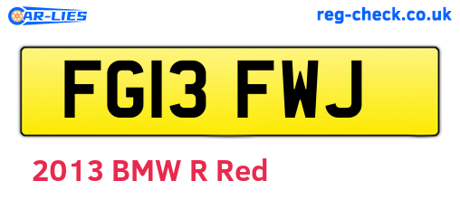 FG13FWJ are the vehicle registration plates.