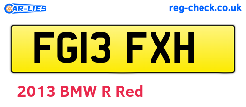 FG13FXH are the vehicle registration plates.