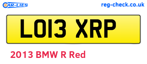 LO13XRP are the vehicle registration plates.