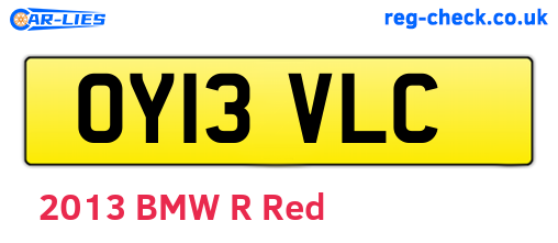 OY13VLC are the vehicle registration plates.