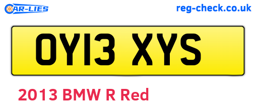 OY13XYS are the vehicle registration plates.