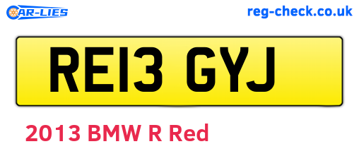 RE13GYJ are the vehicle registration plates.