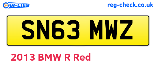 SN63MWZ are the vehicle registration plates.