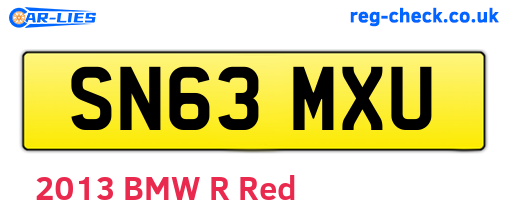SN63MXU are the vehicle registration plates.