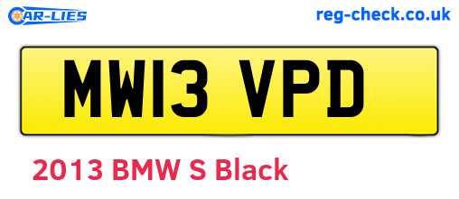 MW13VPD are the vehicle registration plates.