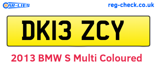 DK13ZCY are the vehicle registration plates.