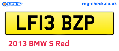 LF13BZP are the vehicle registration plates.