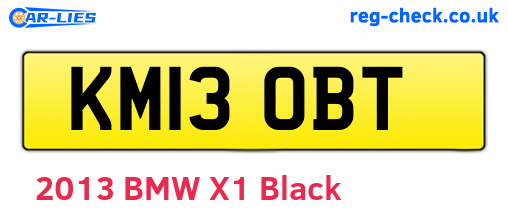 KM13OBT are the vehicle registration plates.