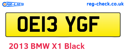 OE13YGF are the vehicle registration plates.
