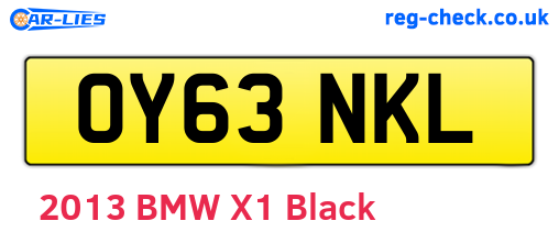 OY63NKL are the vehicle registration plates.
