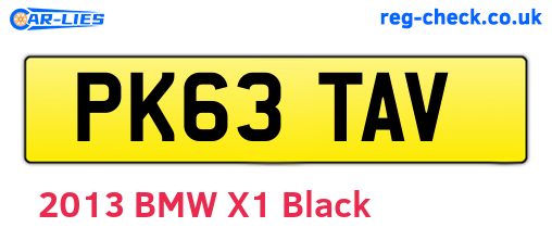 PK63TAV are the vehicle registration plates.