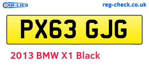 PX63GJG are the vehicle registration plates.