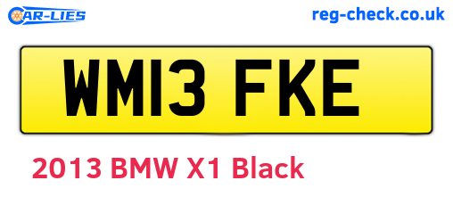WM13FKE are the vehicle registration plates.