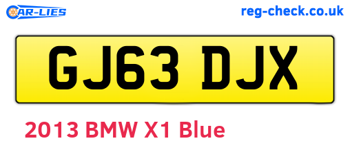 GJ63DJX are the vehicle registration plates.