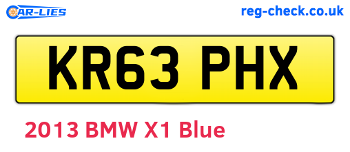 KR63PHX are the vehicle registration plates.