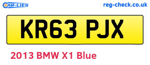KR63PJX are the vehicle registration plates.