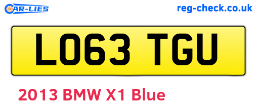 LO63TGU are the vehicle registration plates.