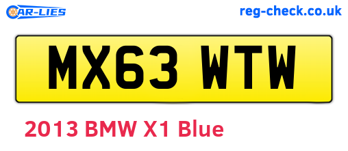 MX63WTW are the vehicle registration plates.