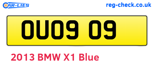 OUO909 are the vehicle registration plates.