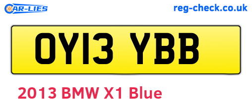 OY13YBB are the vehicle registration plates.