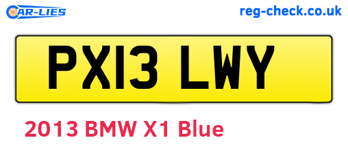 PX13LWY are the vehicle registration plates.