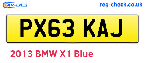 PX63KAJ are the vehicle registration plates.