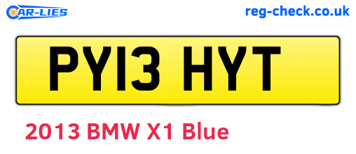 PY13HYT are the vehicle registration plates.