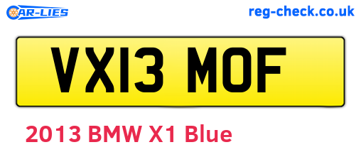 VX13MOF are the vehicle registration plates.