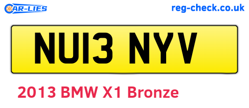 NU13NYV are the vehicle registration plates.