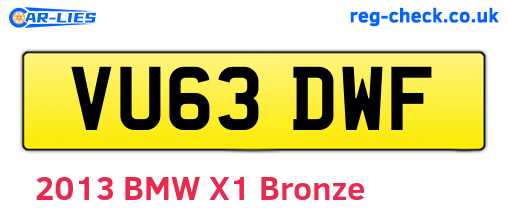 VU63DWF are the vehicle registration plates.