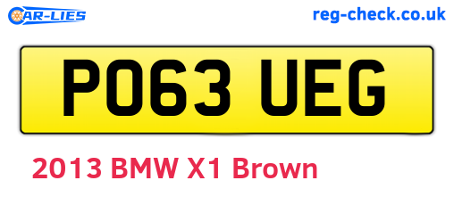 PO63UEG are the vehicle registration plates.