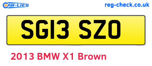 SG13SZO are the vehicle registration plates.