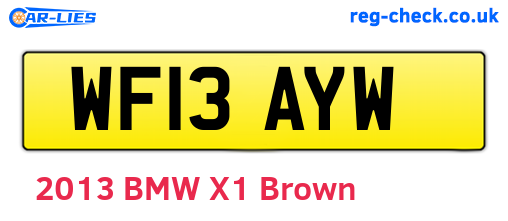 WF13AYW are the vehicle registration plates.