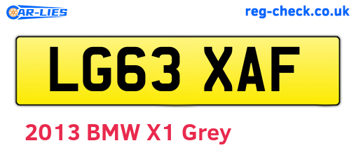 LG63XAF are the vehicle registration plates.