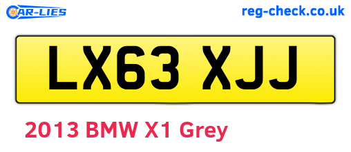 LX63XJJ are the vehicle registration plates.