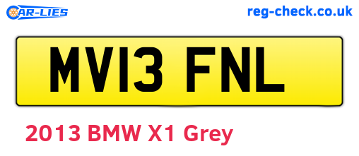 MV13FNL are the vehicle registration plates.