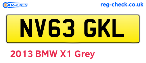 NV63GKL are the vehicle registration plates.