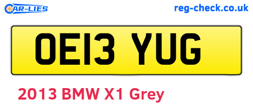 OE13YUG are the vehicle registration plates.