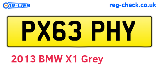 PX63PHY are the vehicle registration plates.
