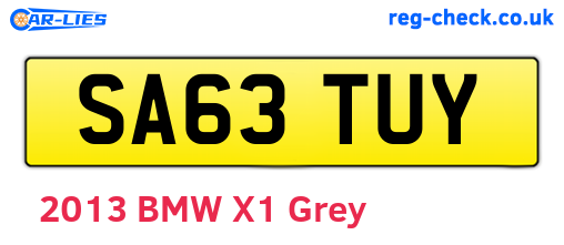SA63TUY are the vehicle registration plates.