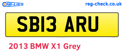SB13ARU are the vehicle registration plates.