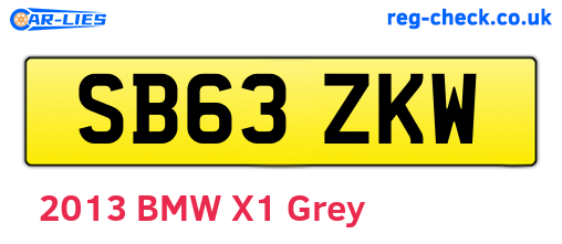SB63ZKW are the vehicle registration plates.