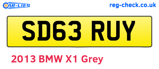 SD63RUY are the vehicle registration plates.