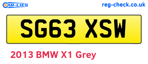 SG63XSW are the vehicle registration plates.