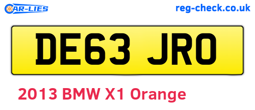 DE63JRO are the vehicle registration plates.