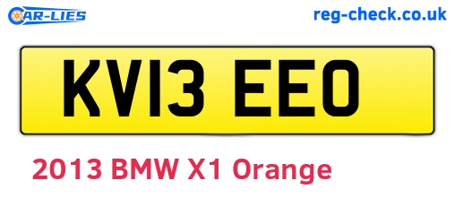 KV13EEO are the vehicle registration plates.