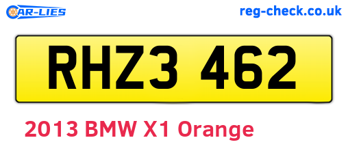 RHZ3462 are the vehicle registration plates.