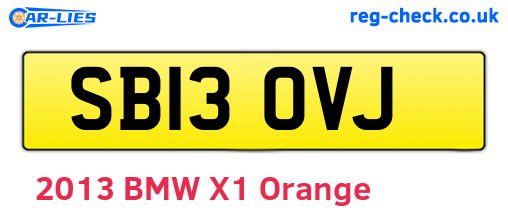 SB13OVJ are the vehicle registration plates.