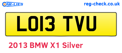 LO13TVU are the vehicle registration plates.